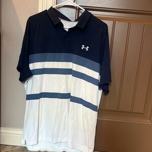 Under Armour Men's Navy and White Polo Shirt
